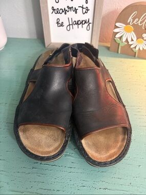 Naot Black Leather Women's Open-Toe Sandals